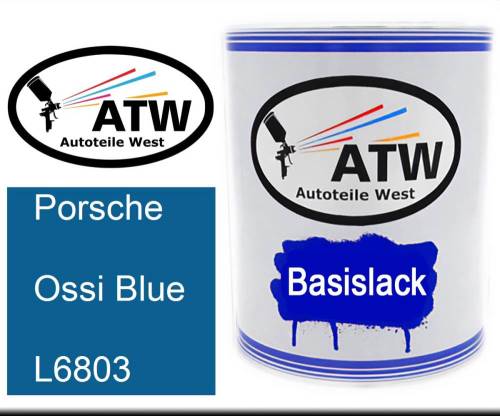 Porsche, Ossi Blue, L6803: 1L Lackdose, von ATW Autoteile West.